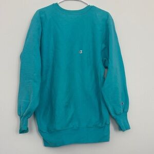 Champion Women's Aqua Crew Neck Sweater
